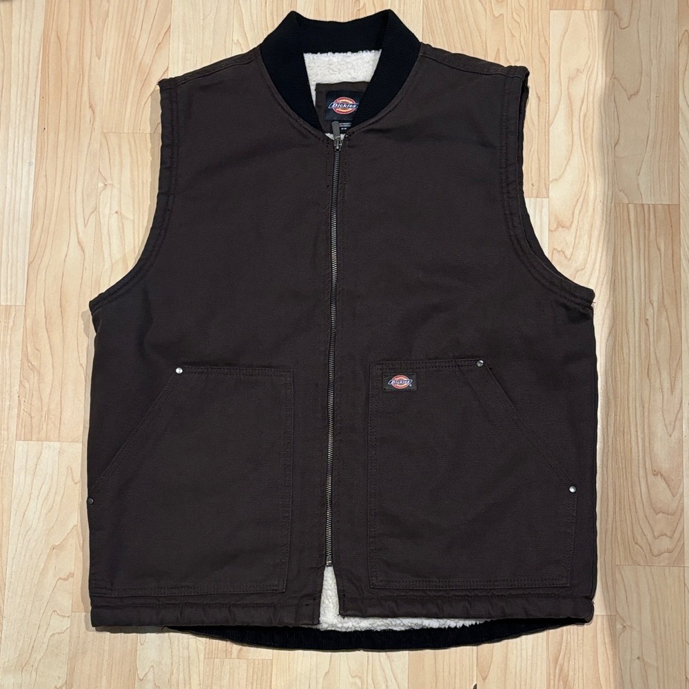 Dickies Dark Brown Men's Vest Sherpa Lined